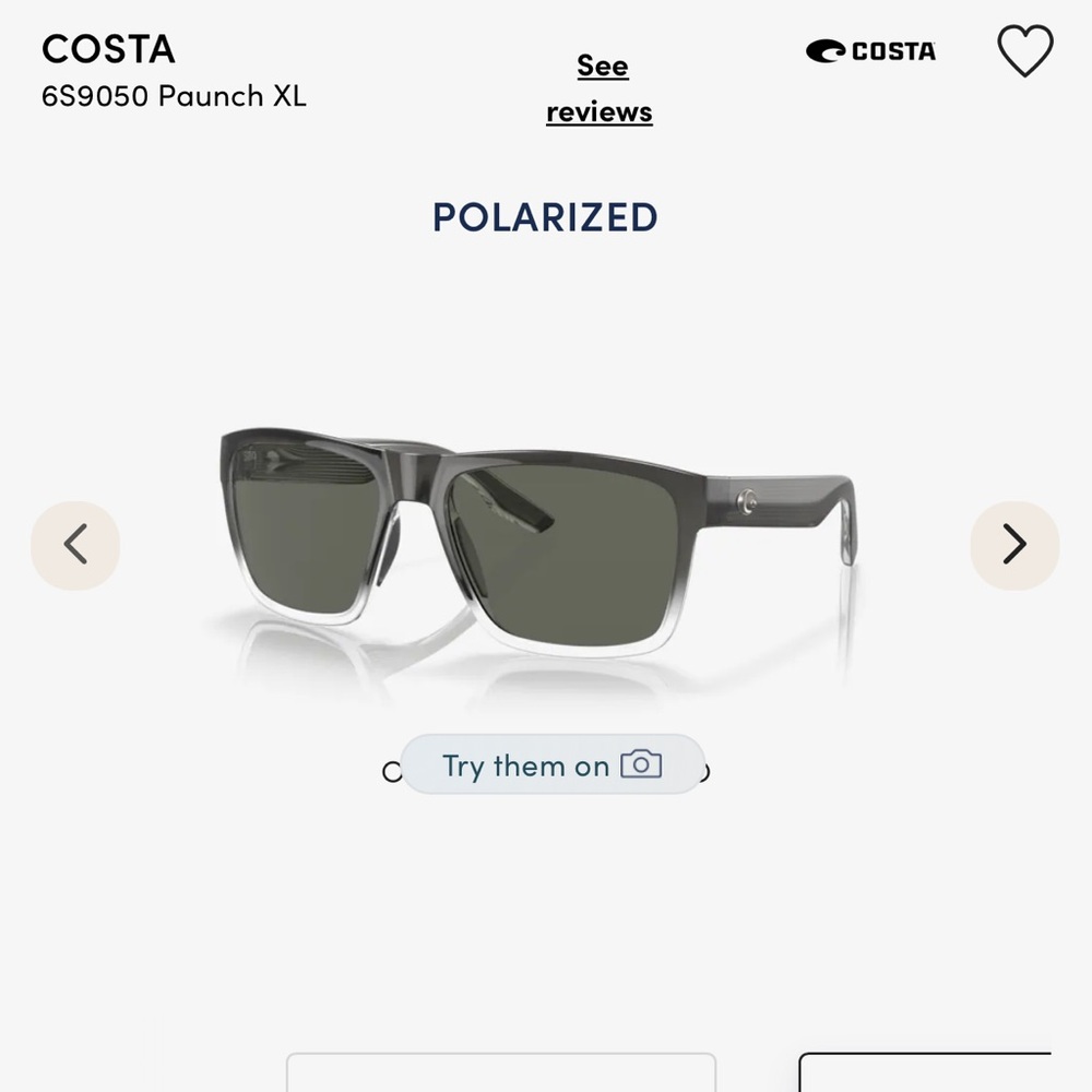 Costa Del Mar sunglasses ‘Paunch’ Brand New with Tags never worn MSRP 231.00